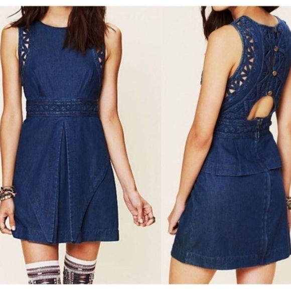 Free People Dresses & Skirts - Free People New Romantics Highland Denim Dress 4